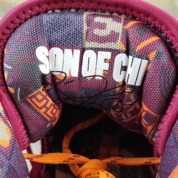 adidas Son of Chi Men's Bounce Basketball Athletic Shoes White Orange Maroon - Picture 9 of 12